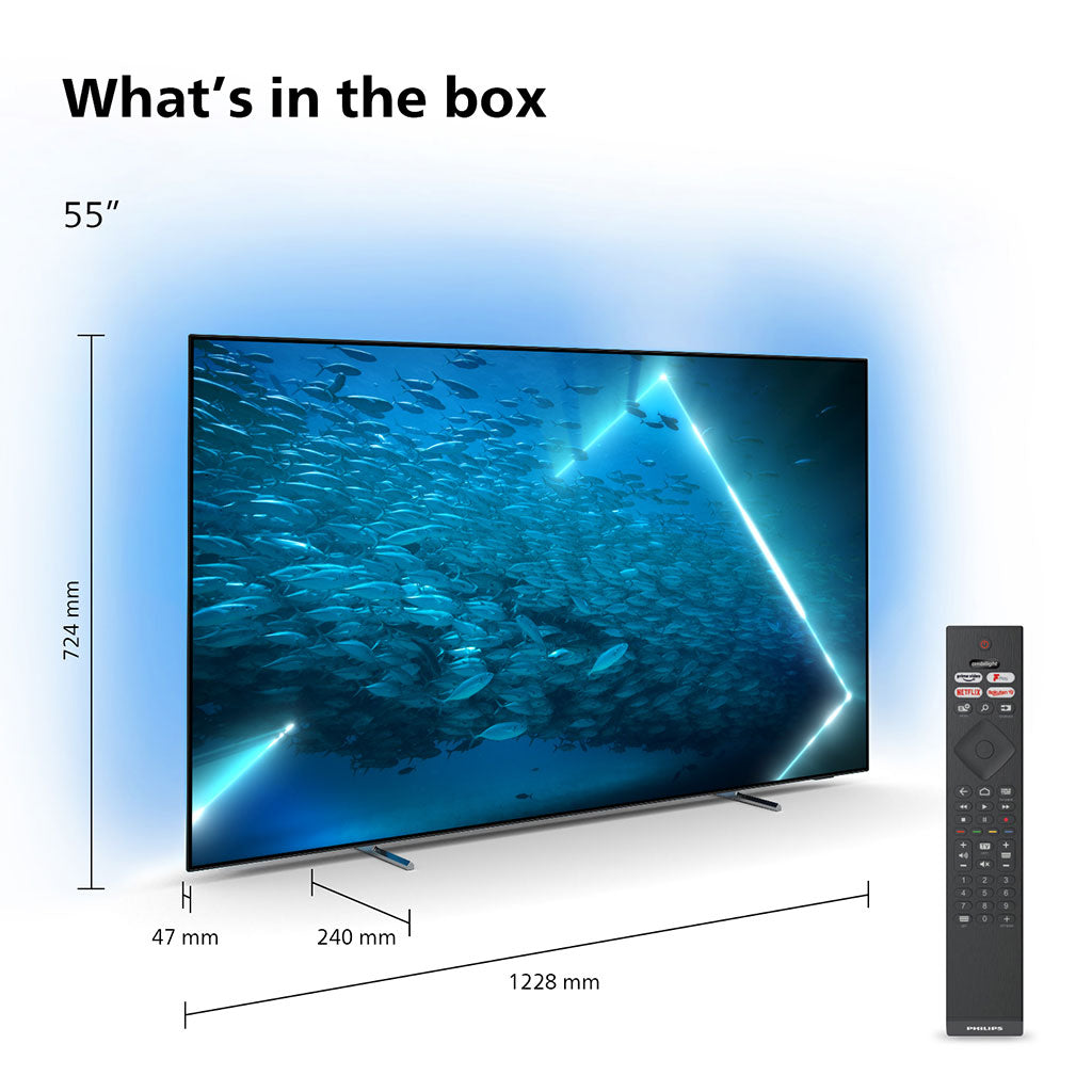 TV 4K 55 Philips Ambilight OLED708/12 - 139 cm, Smart TV, UHD & HDR10+,  120Hz –